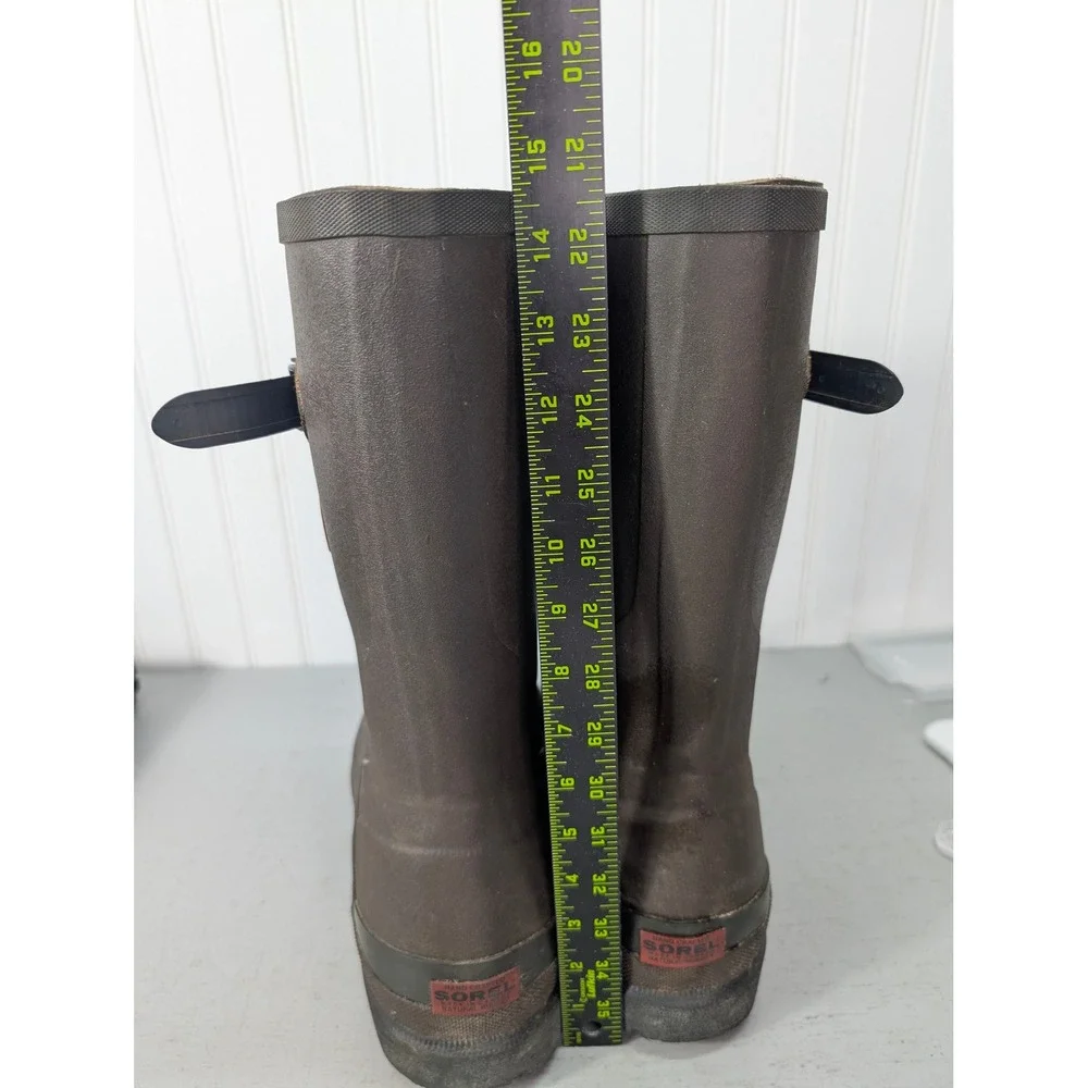 Vintage Sorel Kaufman Canada Rubber Rain Boots Size 9 Fleece Lined Waterproof